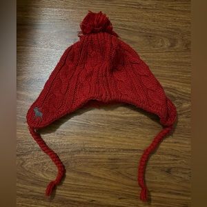 VINTAGE Abercrombie and Fitch Fleece Red Beanie Hat